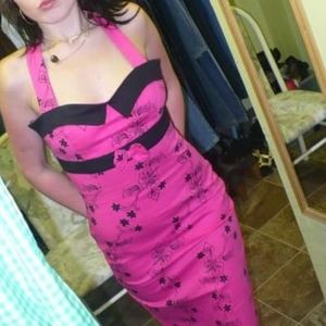 Pink Rockabilly Wiggle Dress